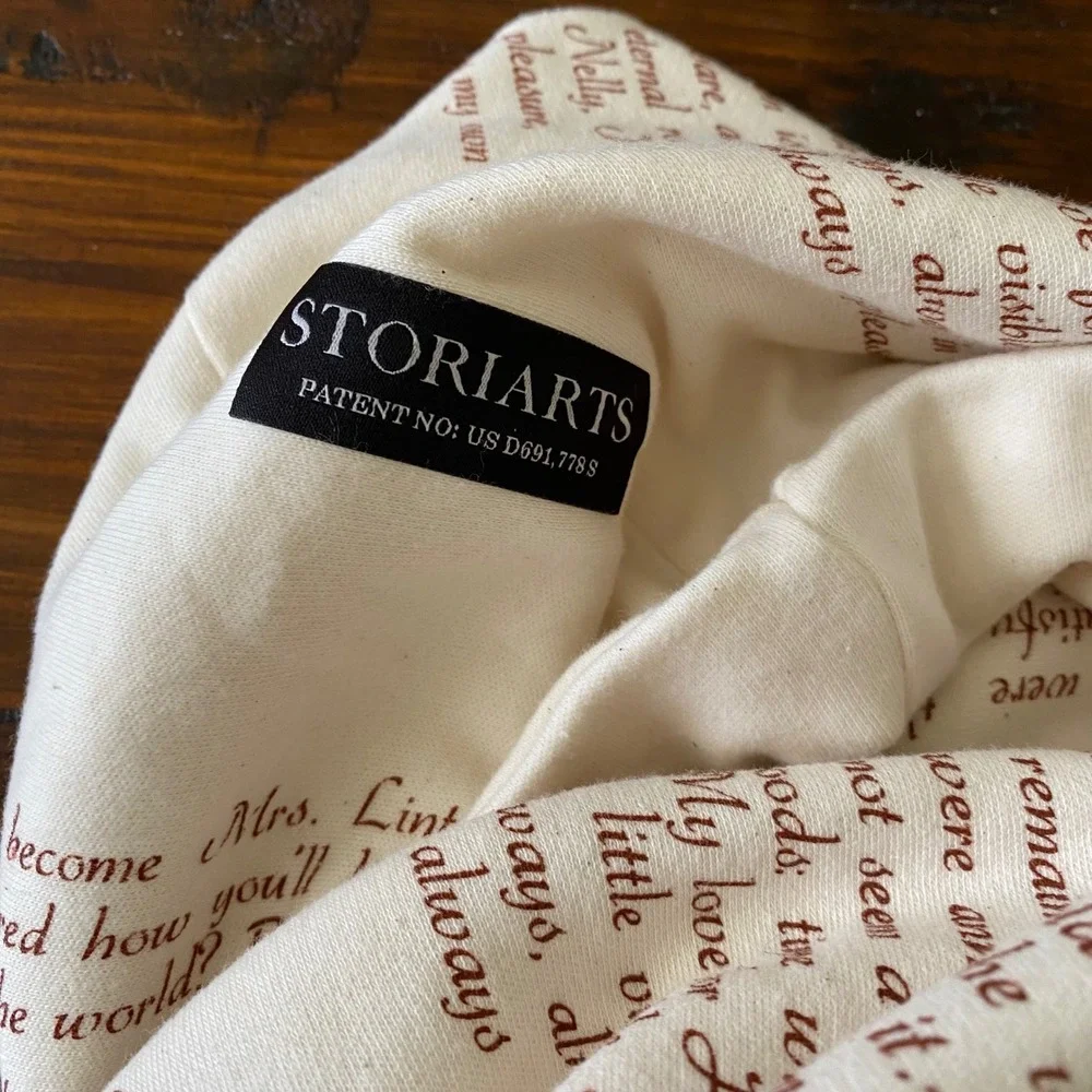 Storiarts Wuthering Heights Infinity Scarf Cream Brown Literary Book Scarf